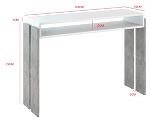 Konzolový stolek RUMBA, 110x35x80, white/stone