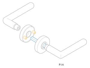 AC-T SERVIS Dveřní klika PIA efekt nerez - kulatá rozeta Mechanizmus rozety: Plastová konstrukce, Provedení kliky: vč. rozety BB - obyčejný klíč