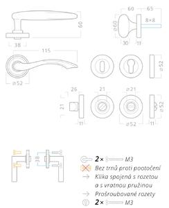 AC-T SERVIS Dveřní klika RUSTIK patina bronz matná - rozetová Mechanizmus rozety: Kovová konstrukce, Provedení kliky: Koule/klika - levá