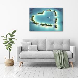 Foto obraz na plátně Ostrovy tvar srdce oc-14973278