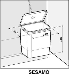 Vestavný odpadkový koš Sinks SESAMO 45 1x16l