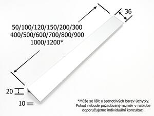 L-design Nábytková úchytka Lukata bílá matná RAL 9003 Rozměr úchytky (mm): 400