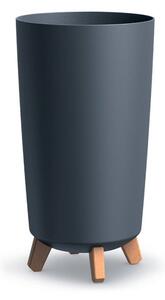 PROSPERPLAST Květináč - GRACIA TUBUS SLIM Průměr: 23,9 cm, Barva: světle šedá