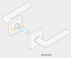 AC-T SERVIS Dveřní klika RONAN nerez - rozetová Mechanizmus rozety: Kovová konstrukce, Provedení kliky: vč. rozety WC