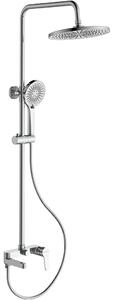 Sprchový nástěnný sloup Velea - vanová otočná baterie - chrom - 78-123 cm