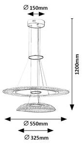 RABALUX 72412 Zofrael závěsné svítidlo D550mm LED 36W/4650/2400lm 3000K zlatá, průhledná