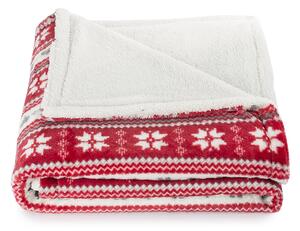 Beránková deka Zimní sen červená, 150 x 200 cm