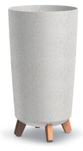 Květináč - GRACIA TUBUS SLIM Eco Wood Průměr: 23,9 cm, Barva: bílá
