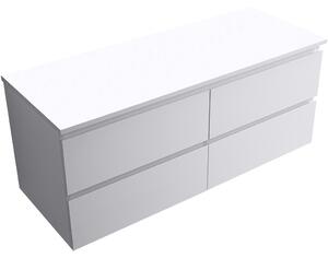 Koupelnová skříňka Carole + deska pod umyvadlo Navira Slim - 18 mm - bílá matná - 120x49,8x46 cm