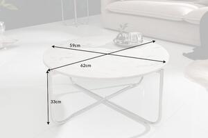 Konferenční stolek NOBLES 62 CM bílý mramor skladem