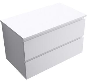Koupelnová skříňka Carole + deska pod umyvadlo Navira Slim - 18 mm - bílá matná - 100x49,8x46 cm