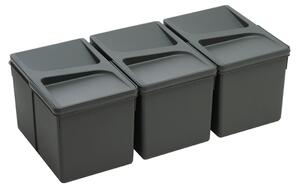 In-Design Systém odpadkových košů do zásuvky PRAKTIK šířka 800 antracit Členění odpadkového koše: 3x12l (výška 220)