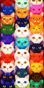 Plážová osuška MEOW 100x180 cm barevná, 100% mikrovlákno