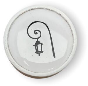 In-Design Nábytková knopka Nero bílá, motiv lampa V39