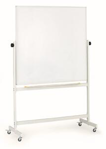Mobilní otočná magnetická tabule, keramický povrch, 1200 x 1200 mm