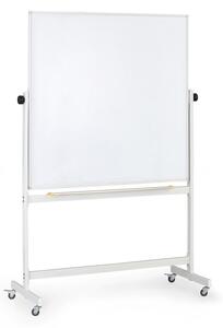 Mobilní otočná magnetická tabule, lakovaný povrch, 1200 x 1200 mm
