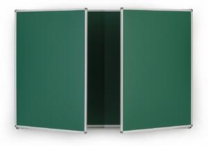 Rozevírací zelená keramická tabule pro popis křídou, magnetická, 3000 x 1000 mm