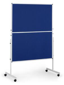 Mobilní informační tabule, sklopná, modrá látka, 1200 x 1500 mm