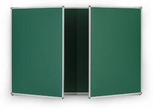 Rozevírací zelená keramická tabule pro popis křídou, magnetická, 2400 x 900 mm