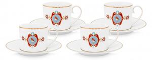 Pip studio set 4/šálků s podšálkem Love Birds bílá, 200ml Bílá