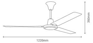 Sulion 075118 METEOR, bílá, stropní ventilátor zánovní (doba použití 1 týden, záruka 2 roky)