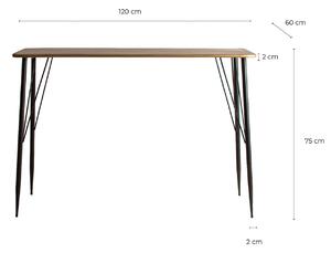 Pracovní stůl keren 120 x 60 cm měděný
