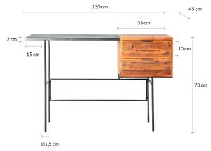 Pracovní stůl llesa 120 x 45 cm kovový