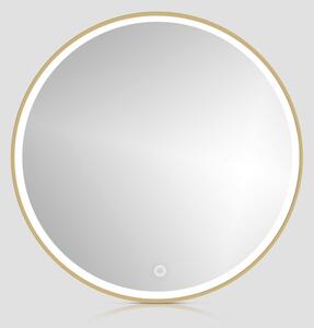 In-Design Zrcadlo RoundLine premium - zlatý matný rám, s LED osvětlením Vypínač: Bez vypínače, Průměr zrcadla (mm): 600