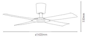 Sulion 075664 WALAY, stropní ventilátor se světlem