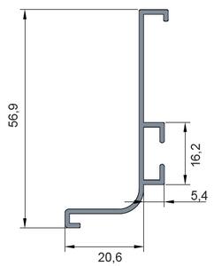 In-Design Úchytkový profil GOLA-J horizontální eloxovaný hliník Rozměr úchytky (mm): 3000