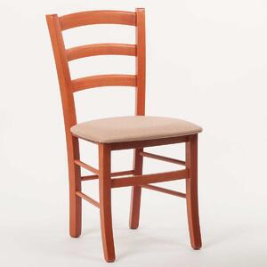 Stima Židle PAYSANE s čalouněným sedákem Odstín: Třešeň, Látky: LUX cappuccino 24