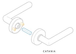 AC-T SERVIS Dveřní klika CATANIA lesklý chrom - kulatá rozeta Mechanizmus rozety: Kovová konstrukce, Provedení kliky: vč. rozety WC