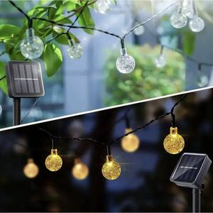 Solární LED girlanda - světelné koule s teplým bílým světlem