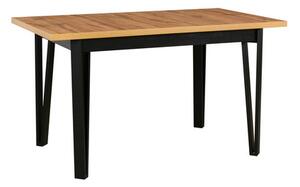 Rozkládací jídelní stůl IKON 5 - dub wotan/černé nohy