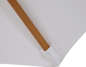 Outsunny Slunečník Ø 300 cm, jedlové dřevo/bambus/polyester, UV a voděodolný, krémově bílý