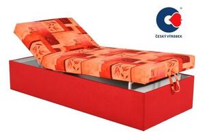 Polohovací postel Alex Senior 90cm, hnědá/vzor - matrace b (vzor č.49/213)