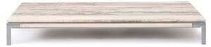 Ethimo Konferenční stolek Baia, Ethimo, čtvercový 150x90x20 cm, rám lakovaný hliník barva Carbon, teakové dřevo, deska kámen Travertino Silver