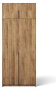 ADRK Šatní skříň s horním nástavcem BREGMA II AB 100, dub artisan/madlo černé