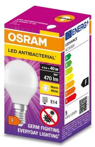 LED Antibakteriální žárovka P40 E14/4,9W/230V 2700K - Osram