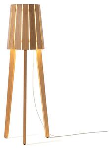 Ethimo Stojací LED lampa Woody, Ethimo, kulatá 51x152 cm, teakové dřevo