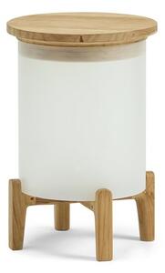 Ethimo Stojací LED lampa menší Shake, Ethimo, 30x30x43 cm, plexisklo, teakové dřevo