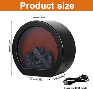 LED krb bez topení, černý - Dekorativní krb bez topení - 20 x 9,5 x 18,5 cm - ABS plast - Vhodný pro použití v interiéru i exteriéru