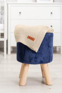 Sensillo Dětská deka do kočárku pletená 100% bavlna béžová