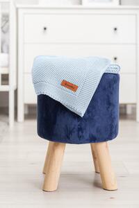 Sensillo dětská deka do kočárku pletená 100% bavlna modrá