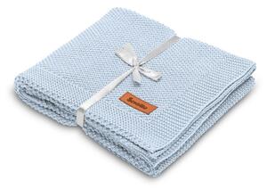 Sensillo dětská deka do kočárku pletená 100% bavlna modrá