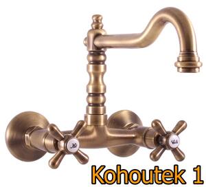 Český výrobce Kuchyňská vodovodní baterie RUSTIK-03 stará mosaz Typ kohoutku: Kohoutek I