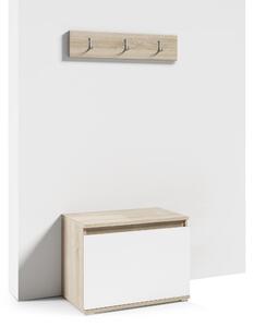 Botník s věšákem, 50 cm Dekor dřeva: Bílá a sonoma - eTapik