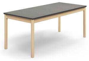 AJ Produkty Stůl DECIBEL, 1800x800x720 mm, akustické linoleum, bříza/tmavě šedá