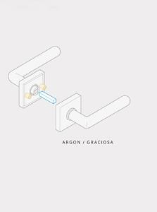 AC-T SERVIS Dveřní klika GRACIOSA chrom/nerez - hranatá rozeta Mechanizmus rozety: Kovová konstrukce, Provedení kliky: vč. rozety WC