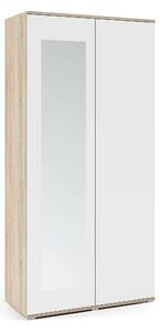 ETapik - Šatní skříň se zrcadlem, 90 cm Barva dřeva: Grafit